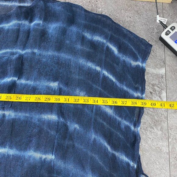 W by Worth Poncho Womens XP XS Blue White‎ Striped Lightweight Oversized Sheer - Picture 11 of 14